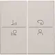 Niko 102-90002 afwerkingsset draadloze schakelaar of een drukknop met 4 bedieningsknoppen en LED-sturing light grey