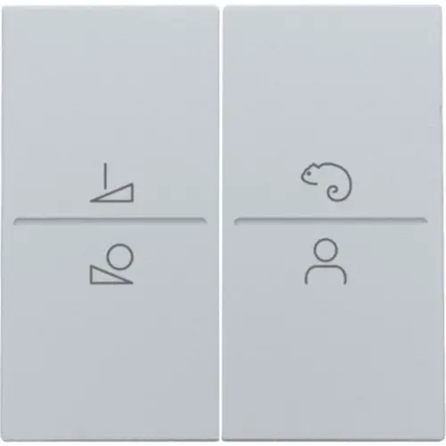 Niko 121-90002 afwerkingsset voor een draadloze schakelaar of een drukknop met 4 bedieningsknoppen en ledsturing sterling coated