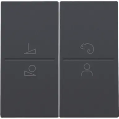 Niko 122-90002 afwerkingsset voor een draadloze schakelaar of een drukknop met 4 bedieningsknoppen en ledsturing anthracite coate