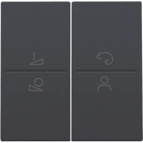 Niko 122-90002 afwerkingsset voor een draadloze schakelaar of een drukknop met 4 bedieningsknoppen en ledsturing anthracite coate