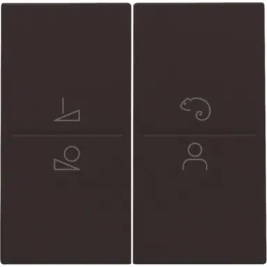 Niko 124-90002 afwerkingsset voor een draadloze schakelaar of een drukknop met 4 bedieningsknoppen en ledsturing dark brown coated