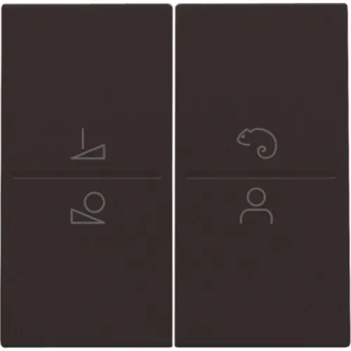 Niko 124-90002 afwerkingsset voor een draadloze schakelaar of een drukknop met 4 bedieningsknoppen en ledsturing dark brown coated
