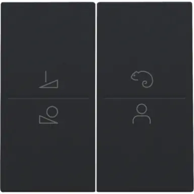 Niko 161-90002 afwerkingsset voor een draadloze schakelaar of een drukknop met 4 bedieningsknoppen en ledsturing black coated