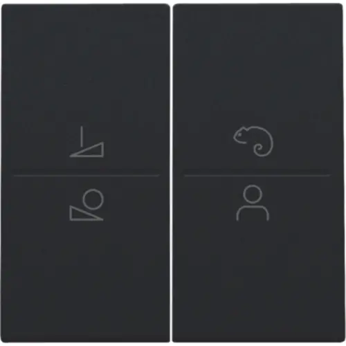 Niko 161-90002 afwerkingsset voor een draadloze schakelaar of een drukknop met 4 bedieningsknoppen en ledsturing black coated