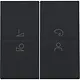 Niko 161-90002 afwerkingsset voor een draadloze schakelaar of een drukknop met 4 bedieningsknoppen en ledsturing black coated