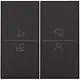 Niko 200-90002 afwerkingsset voor een draadloze schakelaar of een drukknop met 4 bedieningsknoppen en ledsturing piano black coated