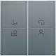 Niko 220-90002 afwerkingsset voor ledbediening met draadloze schakelaar blue grey coated
