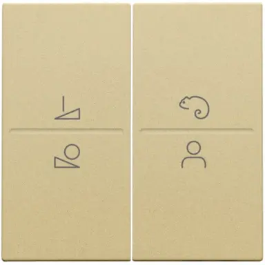 Niko 221-90002 afwerkingsset voor een draadloze schakelaar of een drukknop met 4 bedieningsknoppen en ledsturing gold coated