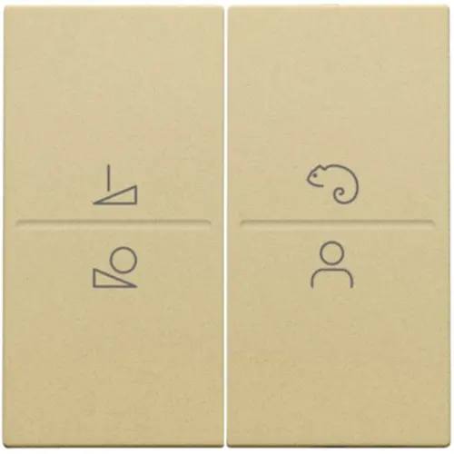 Niko 221-90002 afwerkingsset voor een draadloze schakelaar of een drukknop met 4 bedieningsknoppen en ledsturing gold coated