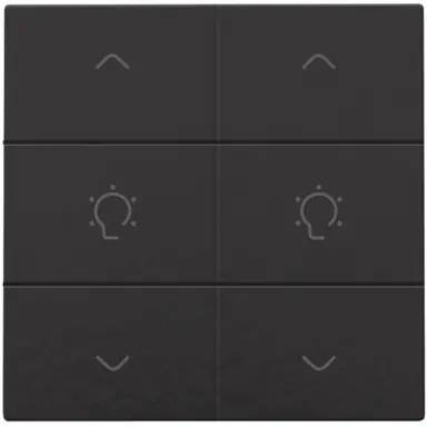 Niko 200-51046 dimbediening 2-voudig met symbool voor Niko Home Control piano black coated