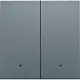 Niko 220-32004 afwerkingsset met lens voor dubbele elektronische schakelaar blue grey coated