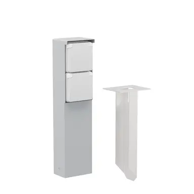 Niko 700-36825 Hydro tuinpaal met grondpin en wandcontactdoos 2-voudig randaarde grijs