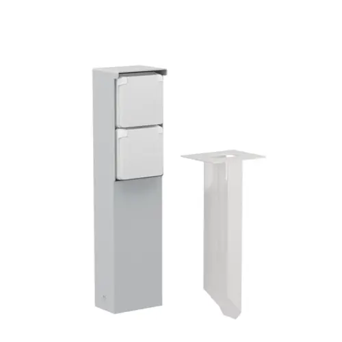 Niko 700-36825 Hydro tuinpaal met grondpin en wandcontactdoos 2-voudig randaarde grijs