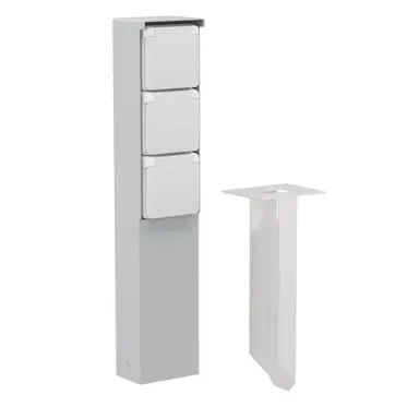 Niko 700-36835 Hydro tuinpaal met grondpin en wandcontactdoos 3-voudig randaarde grijs