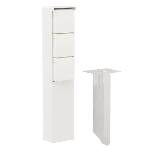 Niko 701-36835 Hydro tuinpaal met grondpin en wandcontactdoos 3-voudig randaarde wit