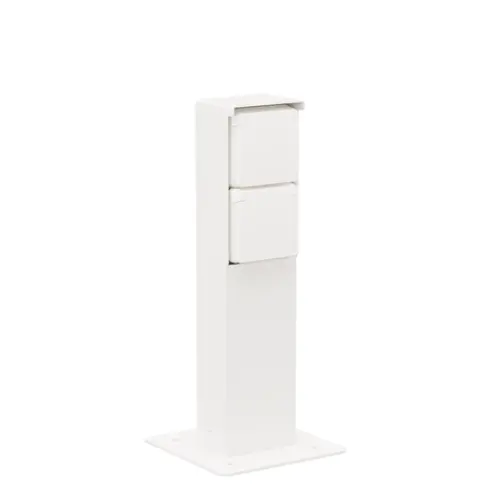Niko 701-36925 Hydro tuinpaal met grondplaat en wandcontactdoos 2-voudig randaarde wit