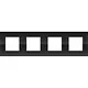 Niko 242-76400 afdekraam 4-voudig Pure liquid black