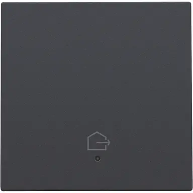 Niko 122-32902 afwerkingsset voor geconnecteerde enkele schakelaar met lens en symbool woning verlaten anthracite coated