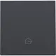 Niko 122-32902 afwerkingsset voor geconnecteerde enkele schakelaar met lens en symbool woning verlaten anthracite coated