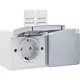 Niko 700-37836 Hydro wandcontactdoos 2-voudig randaarde met 2x M20 ingang opbouw insteekklemmen horizontaal grijs