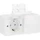 Niko 701-37838 Hydro wandcontactdoos 2-voudig randaarde met 2x M20 ingang opbouw schroefklemmen horizontaal wit