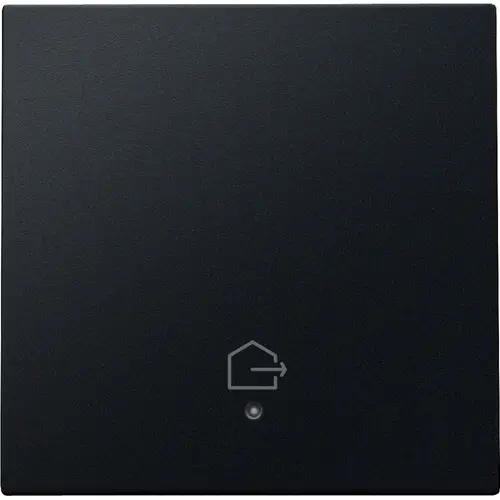 Niko 161-32902 afwerkingsset voor geconnecteerde enkele schakelaar met lens en symbool woning verlaten black coated
