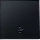 Niko 161-32902 afwerkingsset voor geconnecteerde enkele schakelaar met lens en symbool woning verlaten black coated