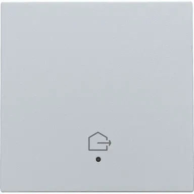 Niko 121-32902 afwerkingsset voor geconnecteerde enkele schakelaar met lens en symbool woning verlaten sterling coated