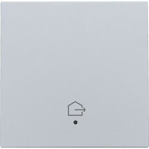 Niko 121-32902 afwerkingsset voor geconnecteerde enkele schakelaar met lens en symbool woning verlaten sterling coated