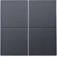 Niko 122-31008 afwerkingsset voor viervoudige schakelaar anthracite coated