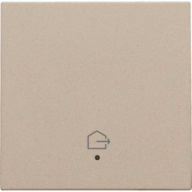 Niko 157-32902 afwerkingsset geconnecteerde enkele schakelaar met lens en symbool woning verlaten champagne coated