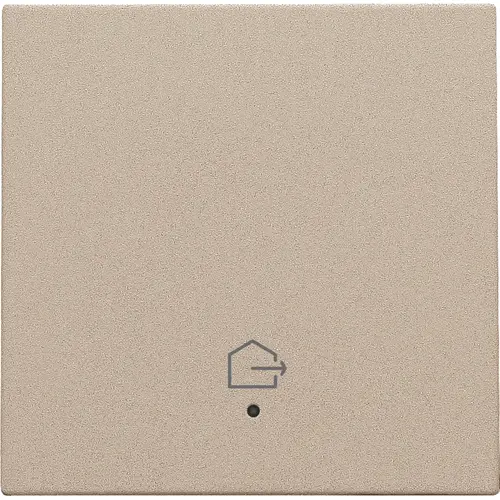 Niko 157-32902 afwerkingsset geconnecteerde enkele schakelaar met lens en symbool woning verlaten champagne coated