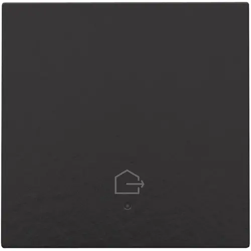 Niko 200-32902 afwerkingsset geconnecteerde enkele schakelaar met lens en symbool woning verlaten piano black coated
