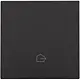 Niko 200-32902 afwerkingsset geconnecteerde enkele schakelaar met lens en symbool woning verlaten piano black coated
