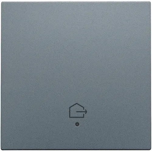 Niko 220-32902 afwerkingsset geconnecteerde enkele schakelaar met lens en symbool woning verlaten blue grey coated