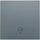 Niko 220-32902 afwerkingsset geconnecteerde enkele schakelaar met lens en symbool woning verlaten blue grey coated
