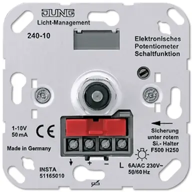 JUNG 240-10 potentiometer met schakelaar 1-10 Volt