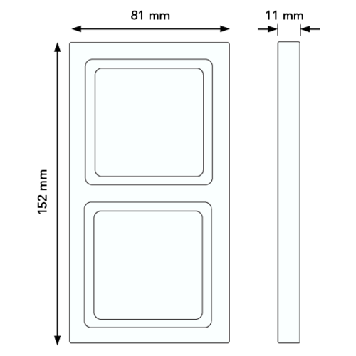 JUNG AL 2982 afdekraam 2-voudig LS990 aluminium