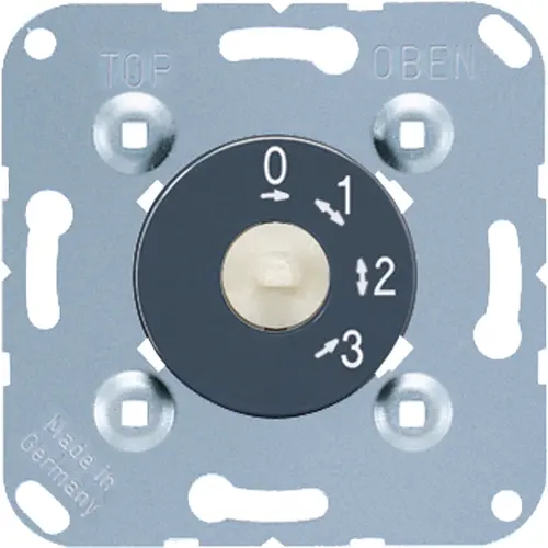 JUNG 1101-4 driestanden draaischakelaar met nul stand