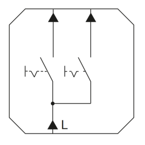 Gira 012526 drukvlakschakelaar serieschakelaar Systeem 55 aluminium mat