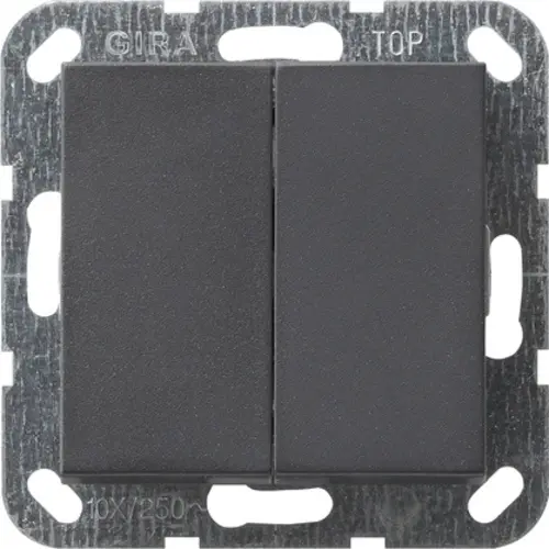 Gira 012528 drukvlakschakelaar serieschakelaar Systeem 55 antraciet mat