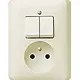 Gira 047501 combinatie serieschakelaar en wandcontactdoos zonder randaarde Standaard 55 creme glans