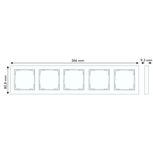 Gira 021525 afdekraam 5-voudig E2 aluminium mat