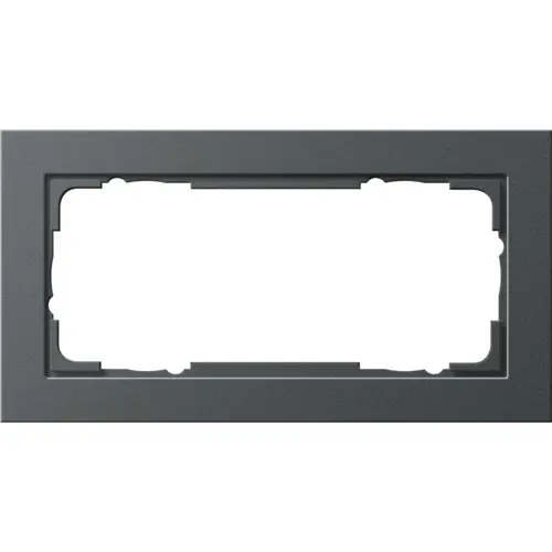 Gira 100223 afdekraam 2-voudig zonder middenstijl E2 antraciet mat