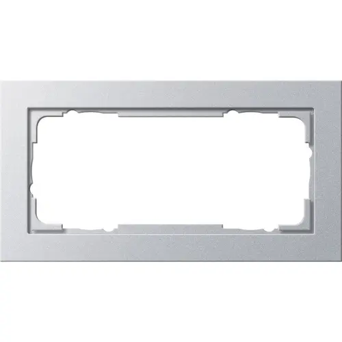 Gira 100225 afdekraam 2-voudig zonder middenstijl E2 aluminium mat