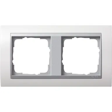 Gira 021271 afdekraam 2-voudig Event wit mat/aluminium mat