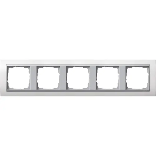Gira 021571 afdekraam 5-voudig Event wit mat/aluminium mat