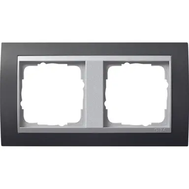 Gira 021281 afdekraam 2-voudig Event antraciet mat/aluminium mat