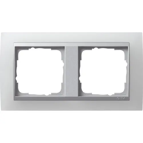 Gira 021250 afdekraam 2-voudig Event Opaque wit mat/aluminium mat
