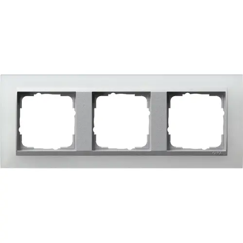 Gira 021350 afdekraam 3-voudig Event Opaque wit mat/aluminium mat